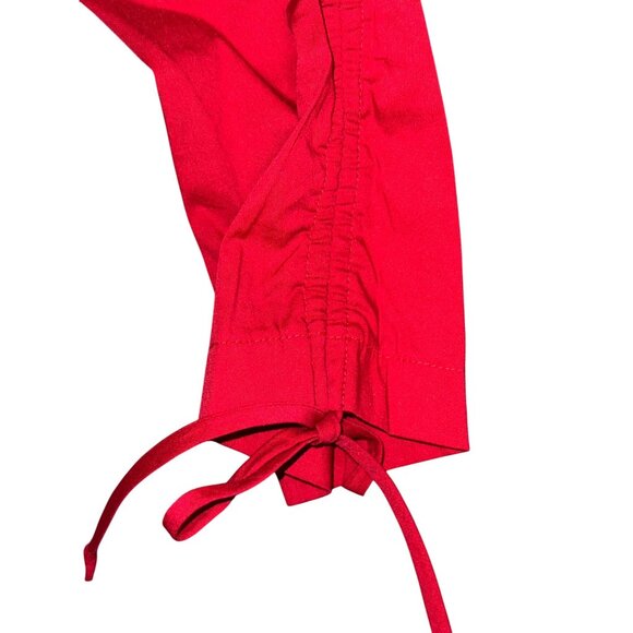 Off-Shoulder Red Dress With Tie Sleeves By Socialite Size S - Picture 3 of 6